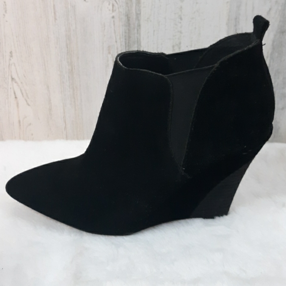 Vince Camuto Black Suede Yannick Ankle Boots